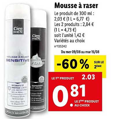 mousse à raser cien men