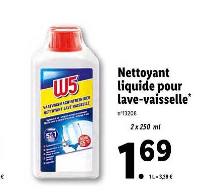 nettoyant liquide pour lave-vaisselle w5