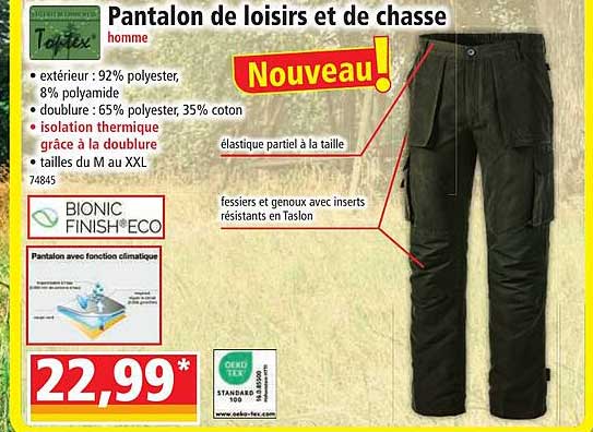 pantalon de loisirs et de chasse homme toptex