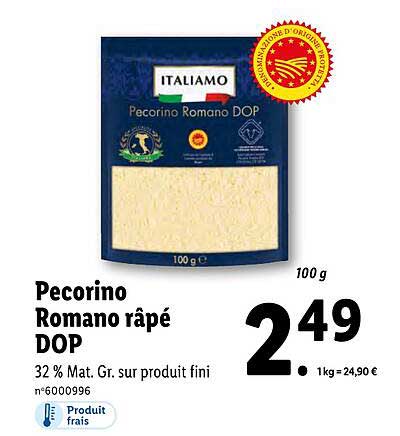 pecorino romano râpé dop italiamo