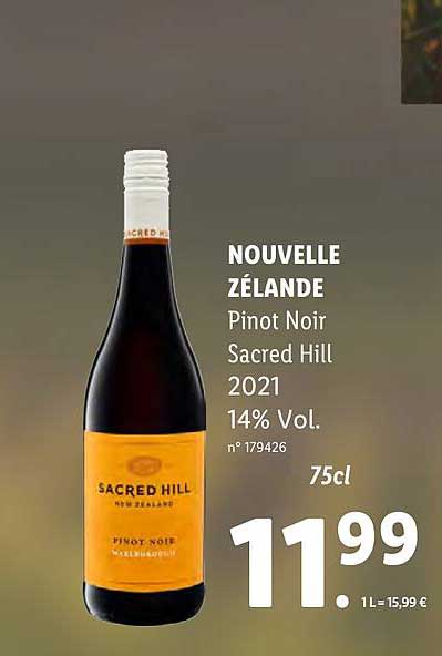Pinot Noir Sacred Hill 2021 14% Vol.