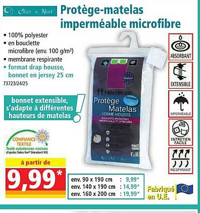protège-matelas imperméable microfibre