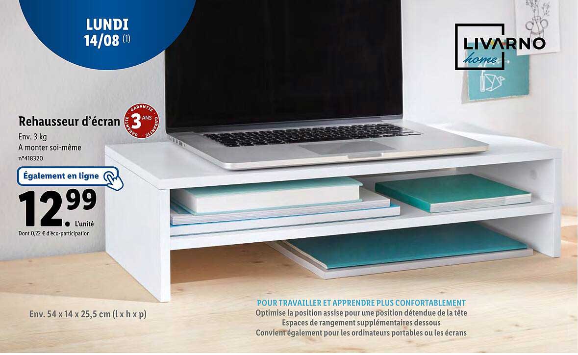 rehausseur d'écran  livarno home