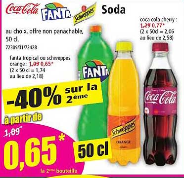 soda coca-cola, fanta, schweppes