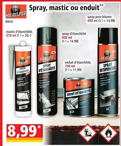 spray, mastic ou enduit mr helper