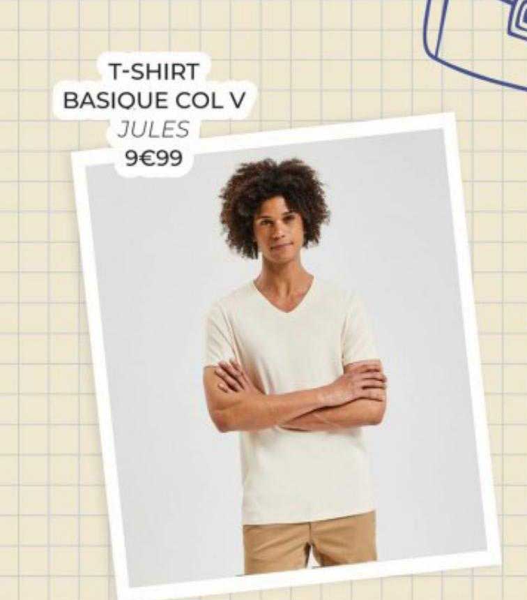 t-shirt basique col v jules