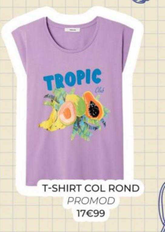 t-shirt col rond promod