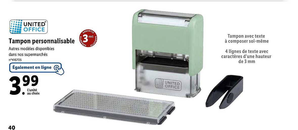tampon personnalisable united office
