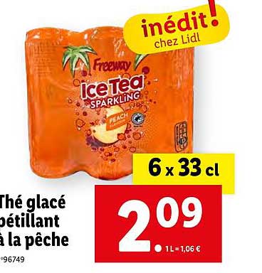 Thé Glacé Pétillant à La Pêche