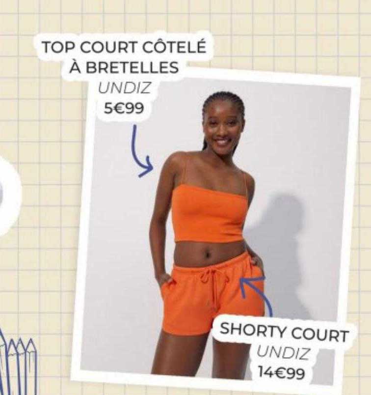 top court côtelé à bretelles undiz, shorty court undiz