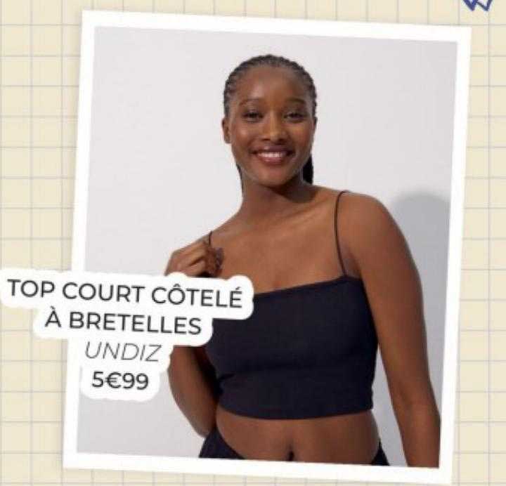 Top Courts Côtelé à Bretelles Undiz