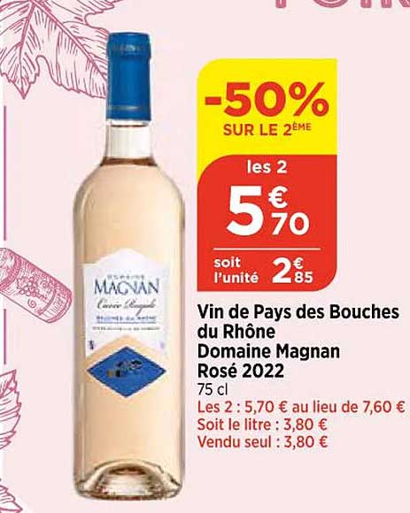 vin de pays des bouches du rhône domaine magnan rosé 2022
