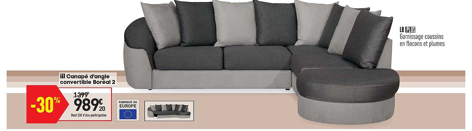 canapé d'angle convertible boréal 2