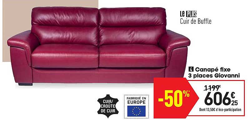 canapé fixe 3 places giovanni