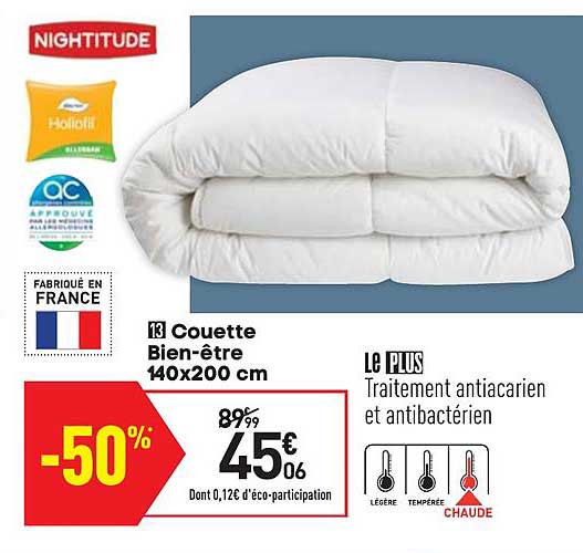 couette bien être 140x200 cm