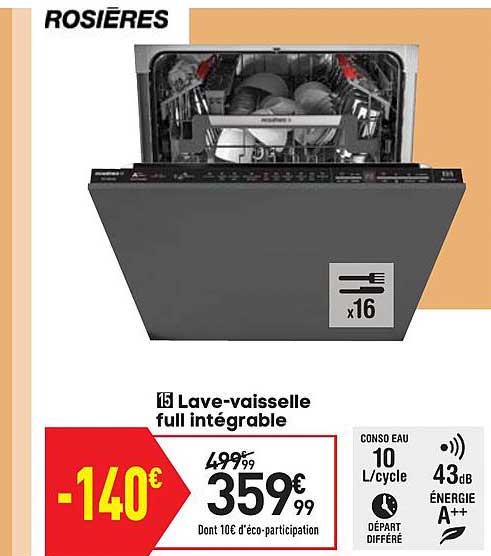 lave vaisselle full intégrable rosières
