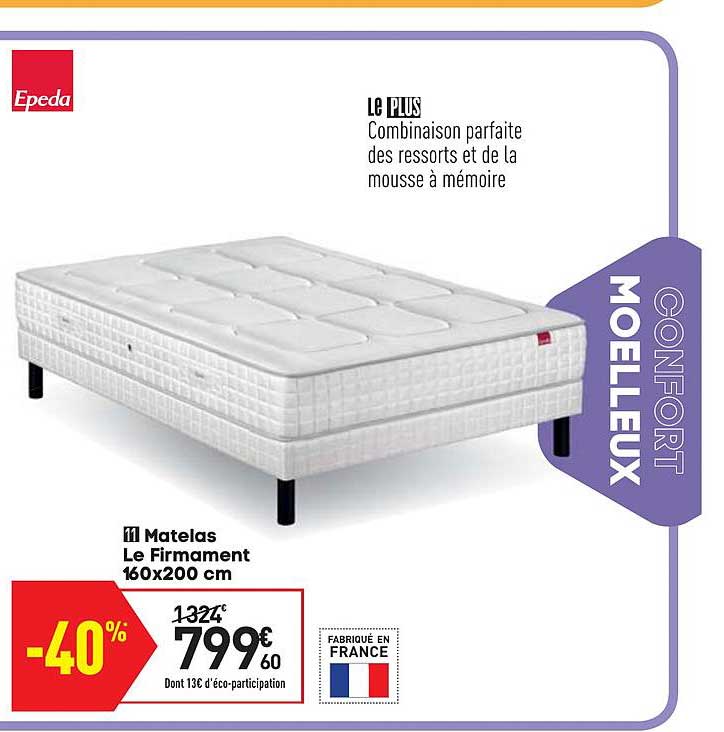 Matelas Le Firmament 160x200 Cm Epeda