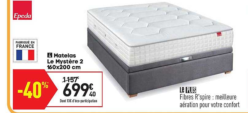 Matelas Le Mystère 2 160x200 Cm Epeda