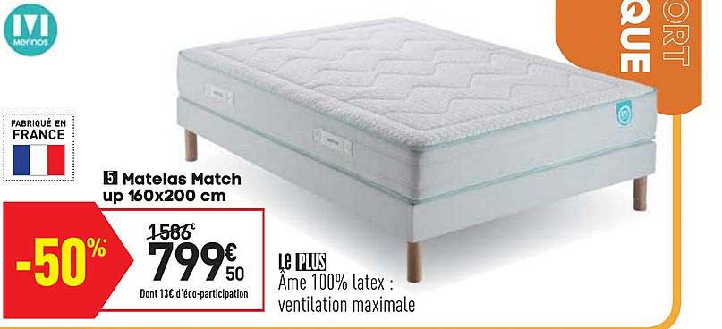 matelas match up 160x200 cm morinos