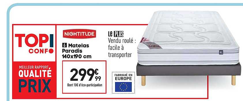 matelas paradis 140x190 cm