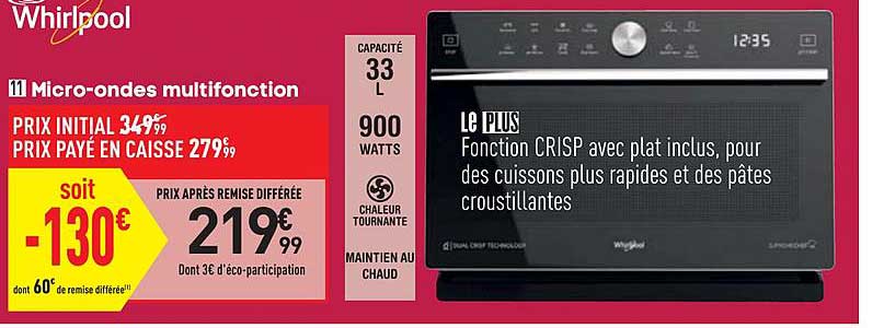 micro ondes multifonction whirlpool