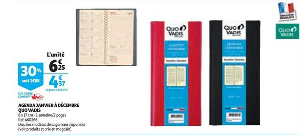 agenda janvier à décembre quo vadis