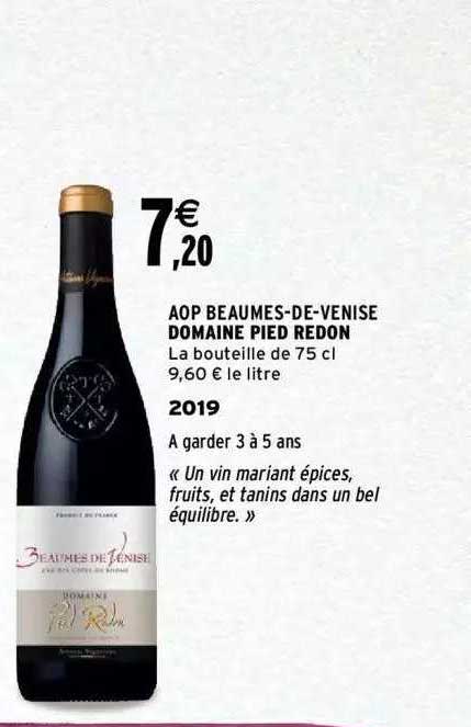 aop beaumes-de-venise domaine pied redon 2019