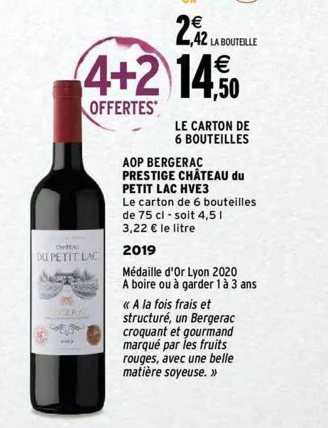aop bergerac prestige château du petit lac hve3 2019