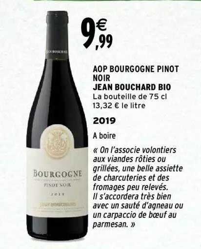 aop bourgogne pinot noir jean bouchard bio