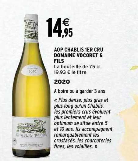 aop chablis 1er cru domaine vocoret & fils 2020
