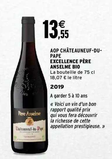 Aop Châteauneuf-du-pape Excellence Père Anselme Bio 2019