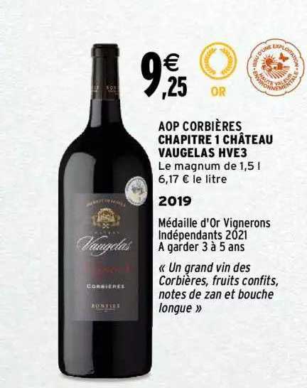 aop corbières chapitre 1 château vaugelas hve3 2019
