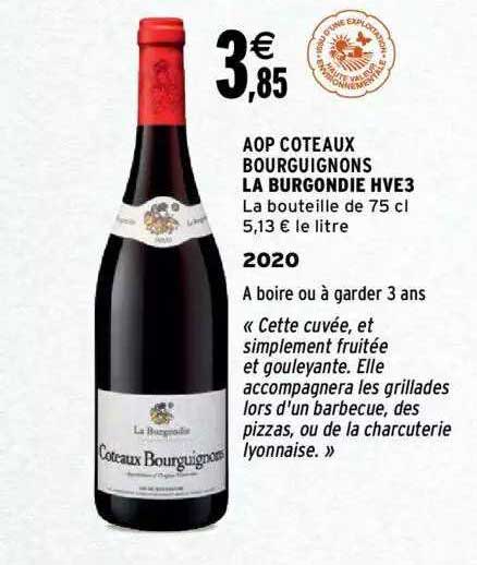 aop côteaux bourguignons la burgondie hve3 2020