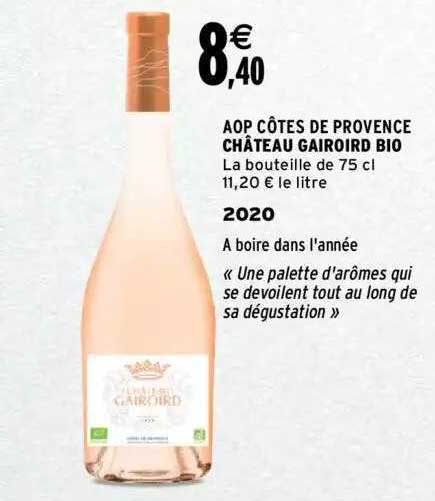Aop Côtes De Provence Château Gairoird Bio 2020