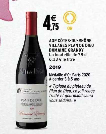 aop côtes-du-rhône villages plan de dieu domaine grandy 2019