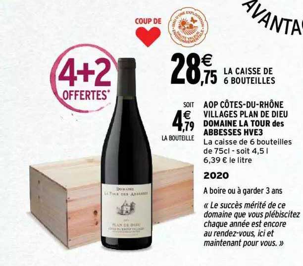 aop côtes-du-rhône villages plan de dieu domaine la tour des abbesses hve3