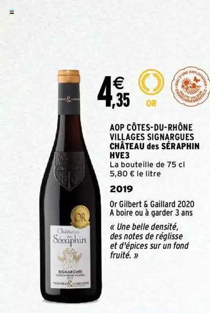 aop côtes-du-rhône villages signargues château des séraphin hve3 2019