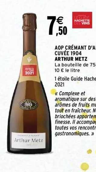 aop crémant d'alsace cuvée 1904 arthur metz