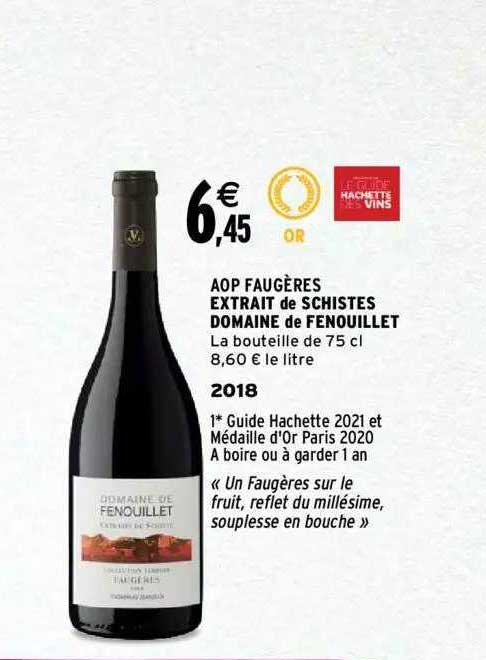 aop faugères extrait de schistes domaine de fenouillet 2018