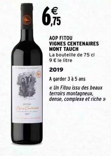 aop fitou vignes centenaires mont tauch 2019