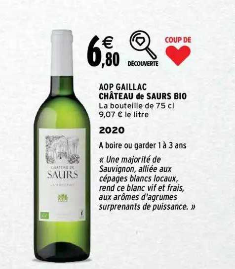 aop gaillac château de saurs bio 2020