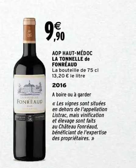 aop haut-médoc la tonnelle de fonréaud 2016