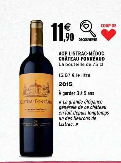 aop listrac-médoc château fonréaud 2015