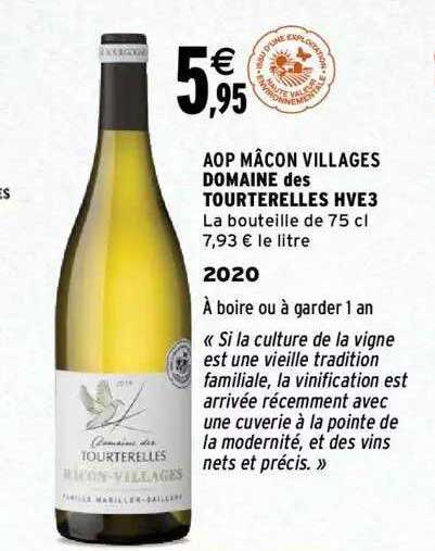 aop mâcon villages domaine des tourterelles hve3 2020