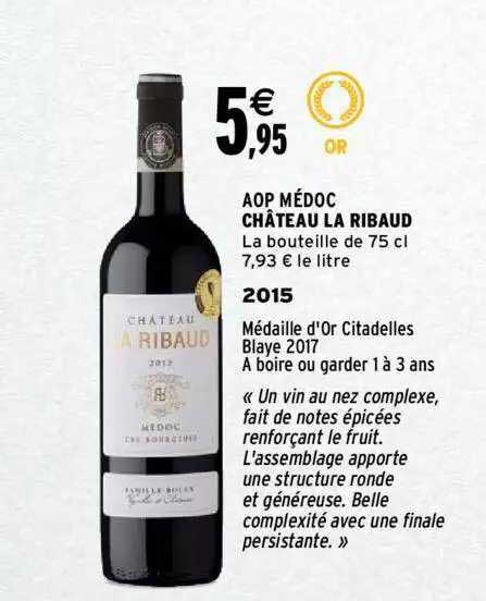 aop médoc château la ribaud 2015