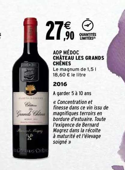 aop médoc château les grands chênes 2016