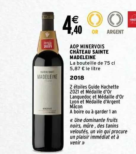 aop minervois château sainte madeleine 2018