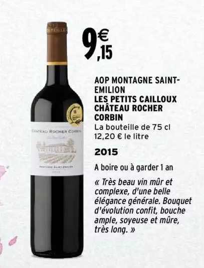 aop montagne saint-émilion les petits cailloux château rocher corbin 2015