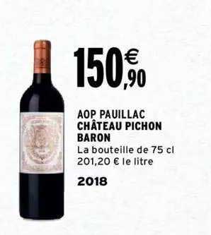 aop pauillac château pichon baron 2018