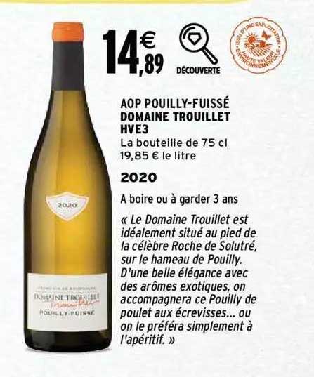 aop pouilly-fuissé domaine trouillet hve3 2020